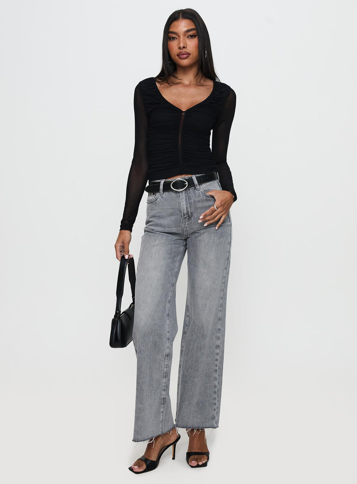 Tenzin Ruched Top Black