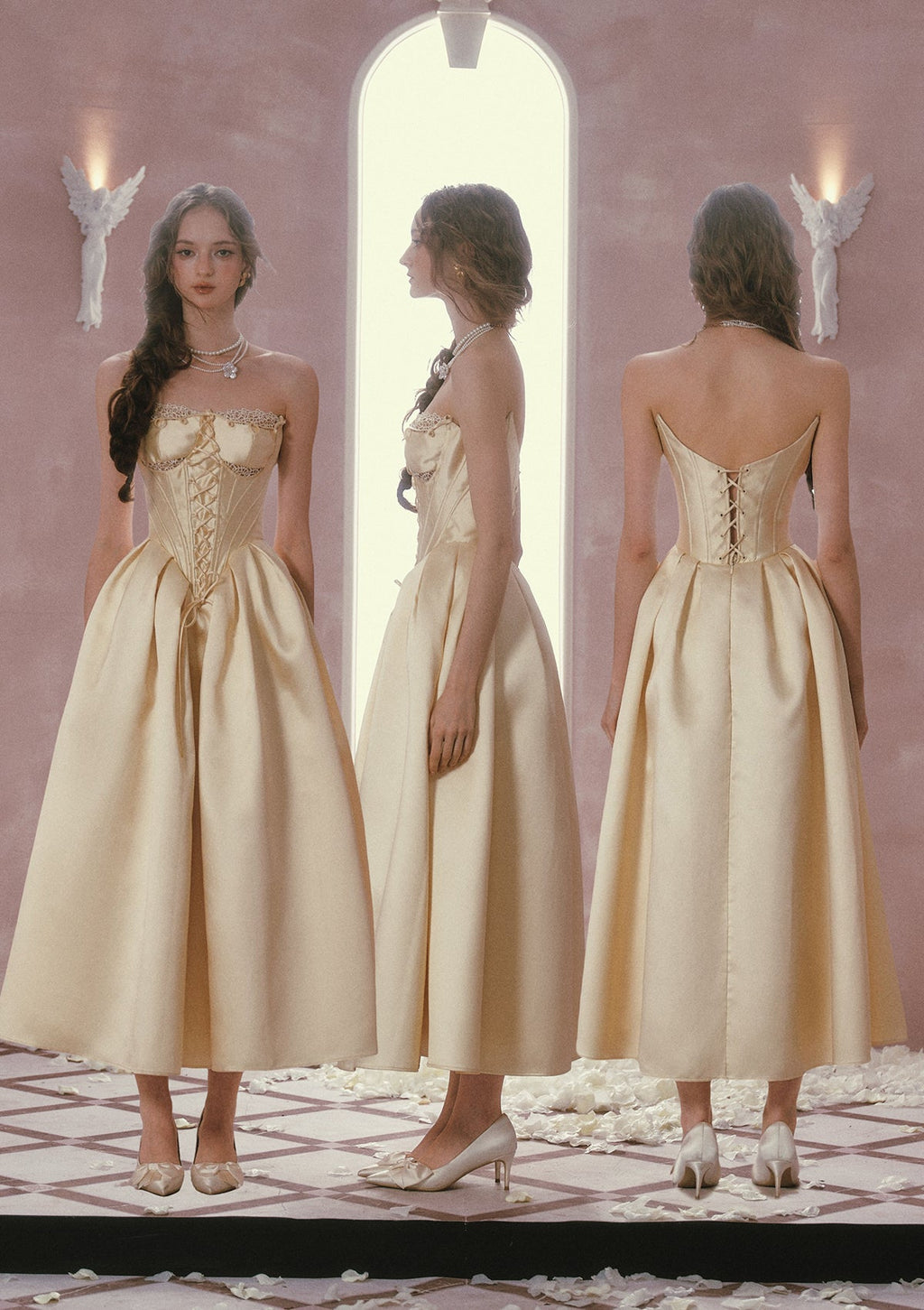 Belle's Gilded Corset Dress