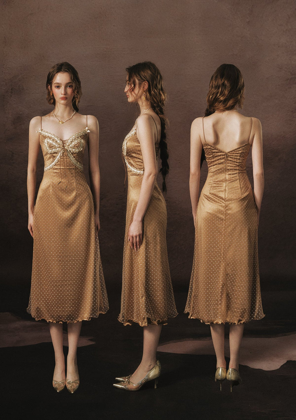 Candlelight Golden Butterfly Dress