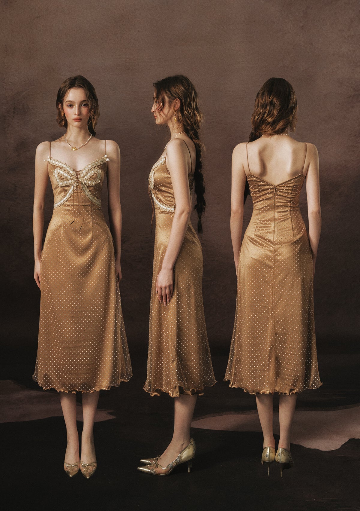 Candlelight Golden Butterfly Dress