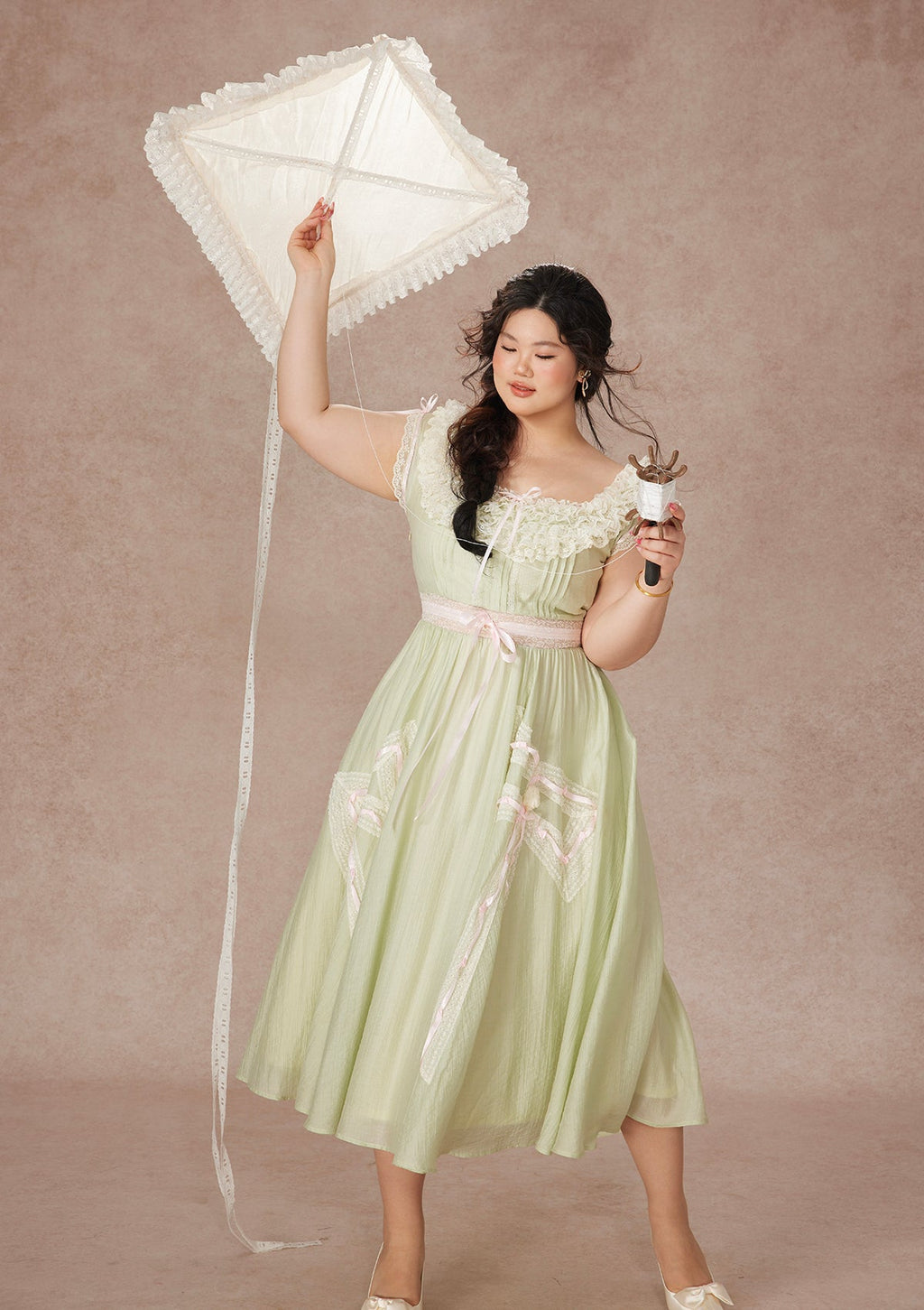 Curve&Plus Green Kite Dress
