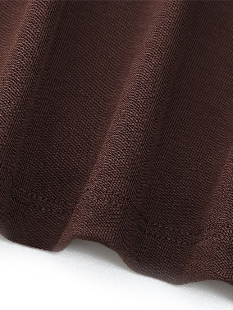 Faux Suede Vest And Knit Dress Two-Piece Set With Belt