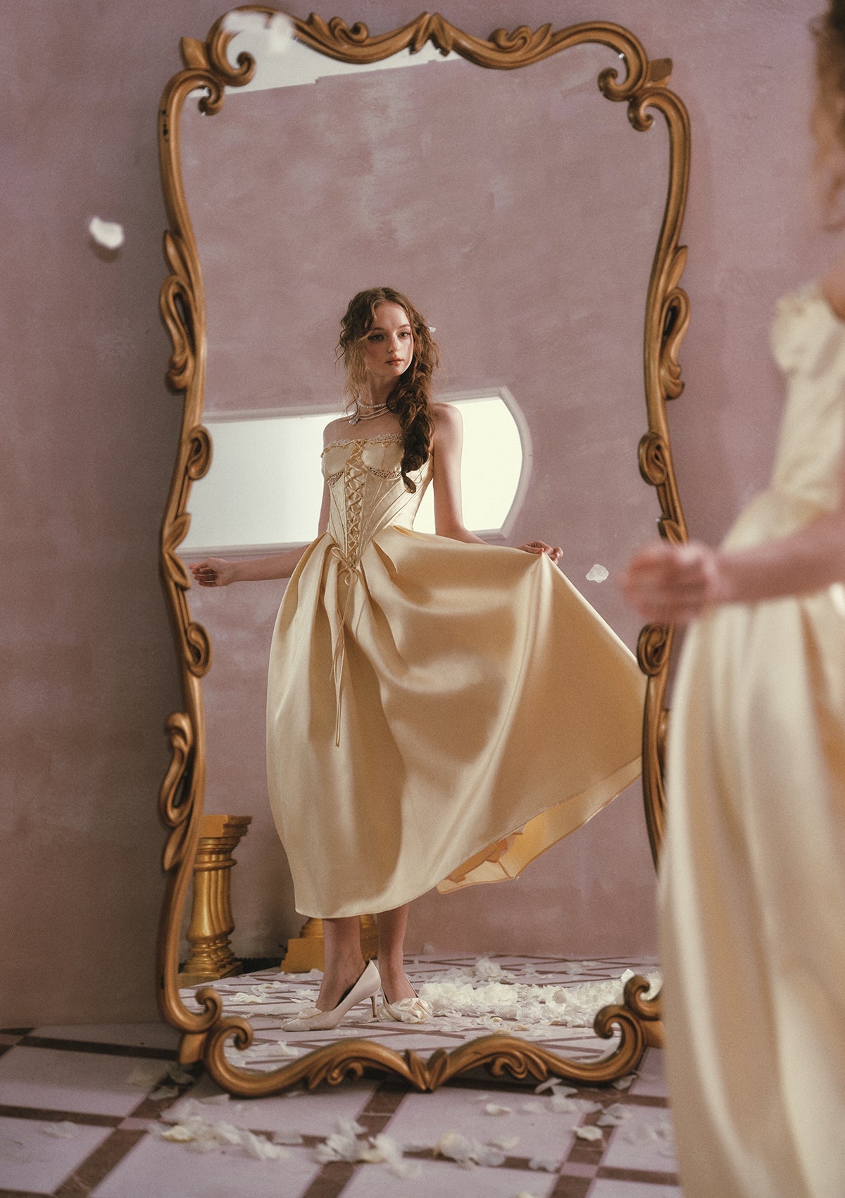 Belle's Gilded Corset Dress