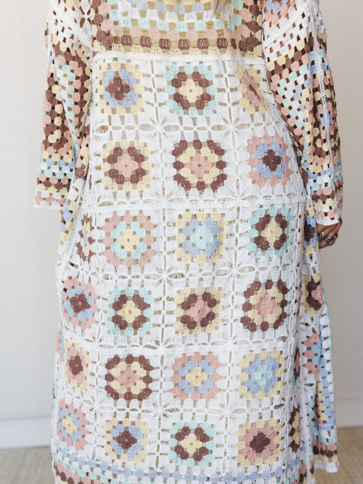 The Nest Soulful Wanderer Crochet Duster - Pastel Multi