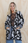 Viva Leopard Print Cardigan - Black