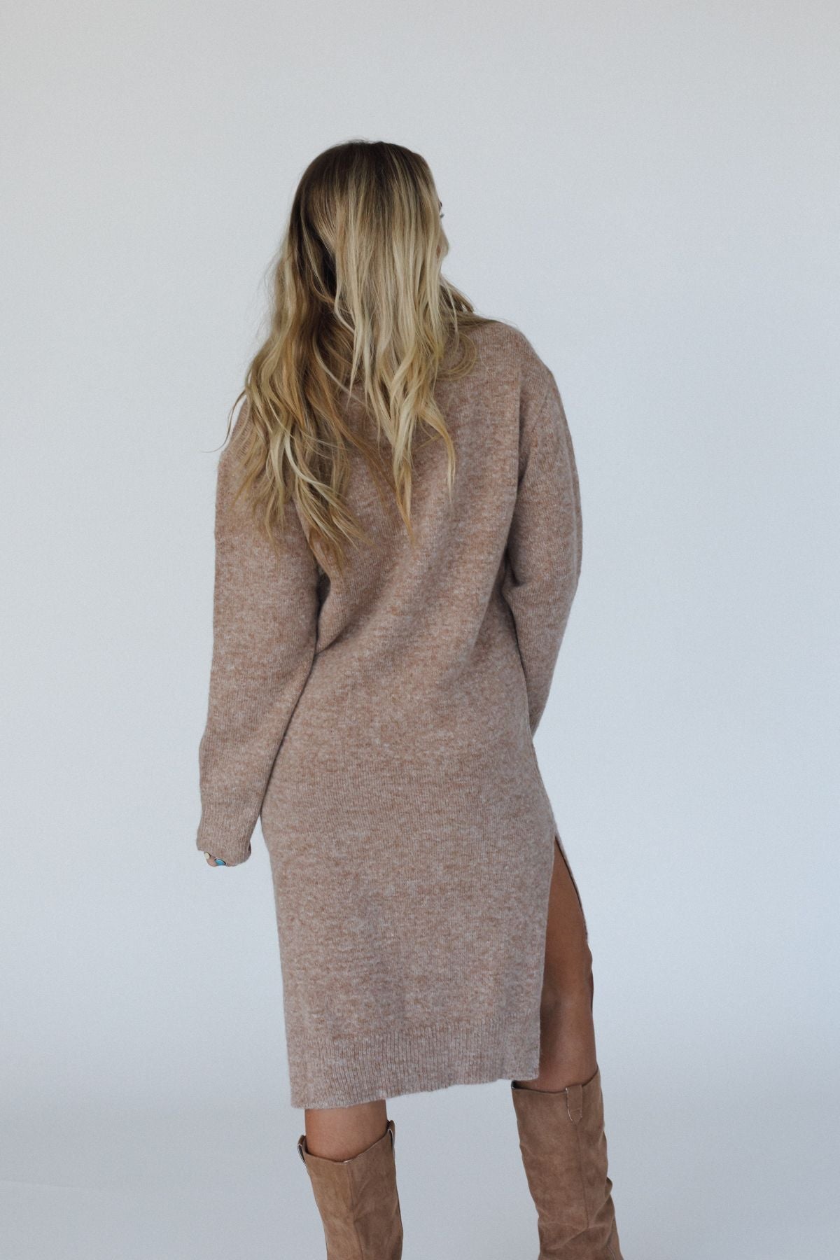 Rustic Grace Sweater Dress - Latte - Pre Order