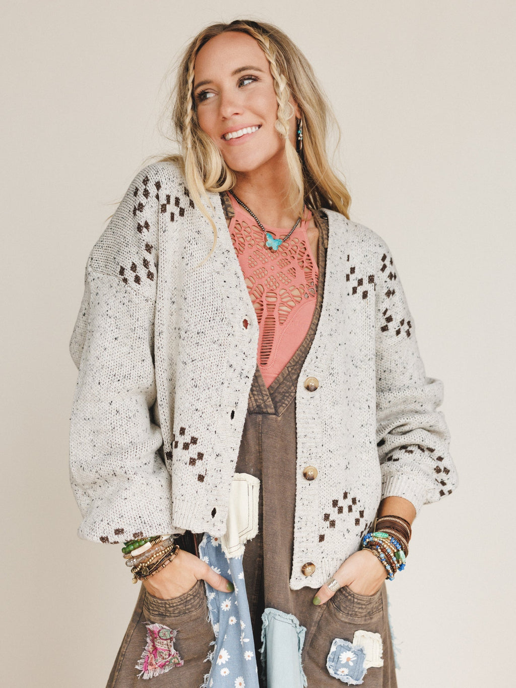 Mountain Views Cardigan - Oatmeal