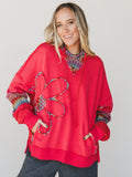 Patchwork Poppy Sweater - Red