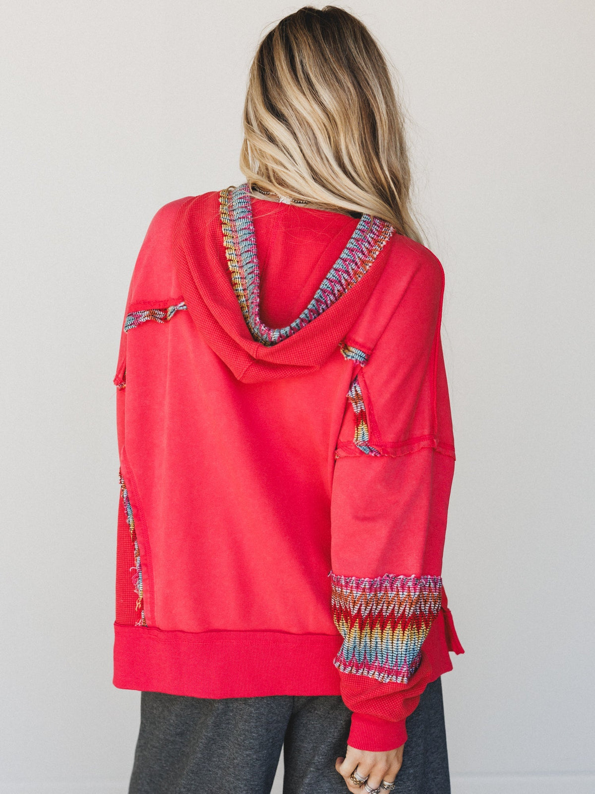 Patchwork Poppy Sweater - Red