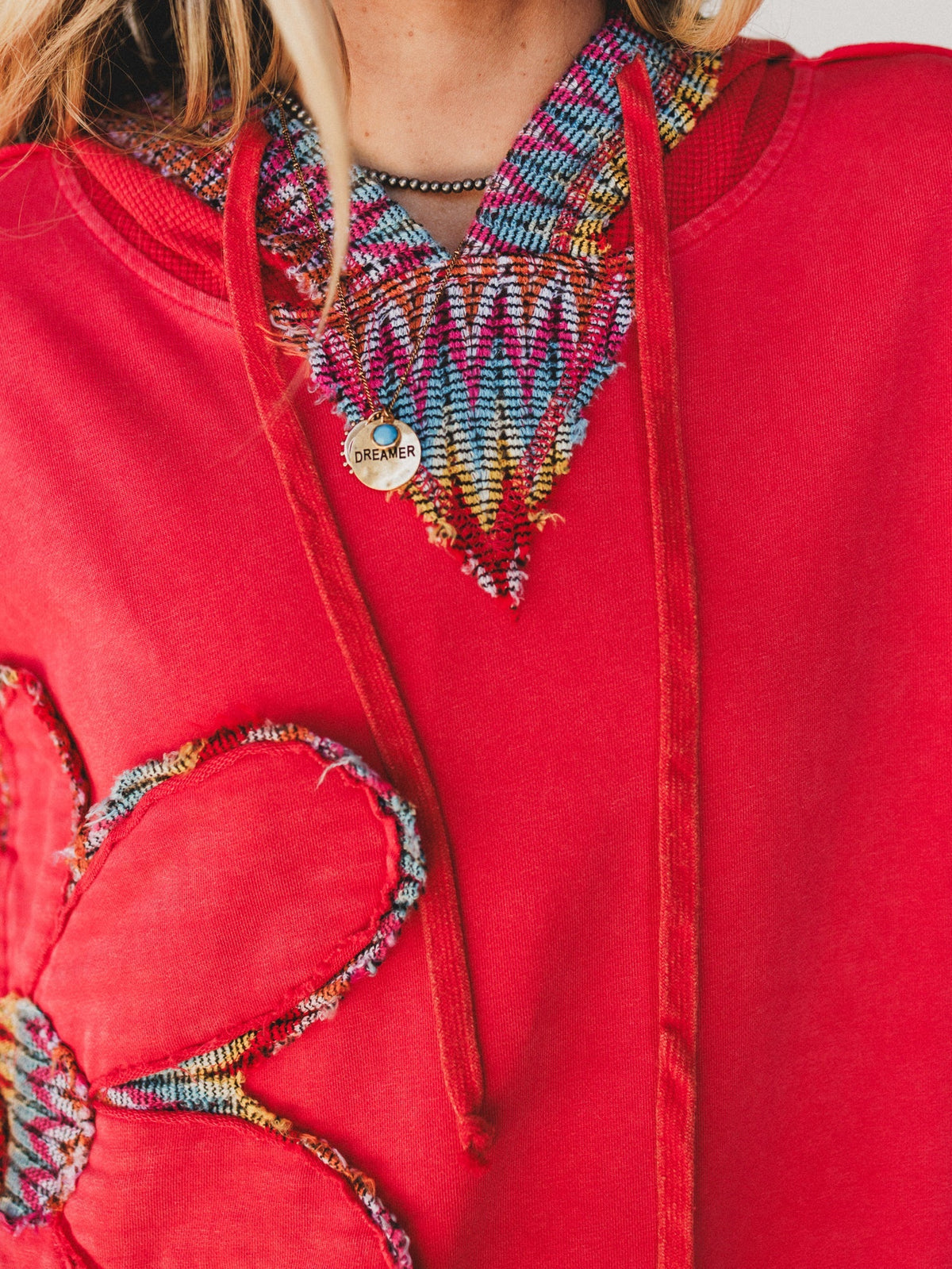 Patchwork Poppy Sweater - Red