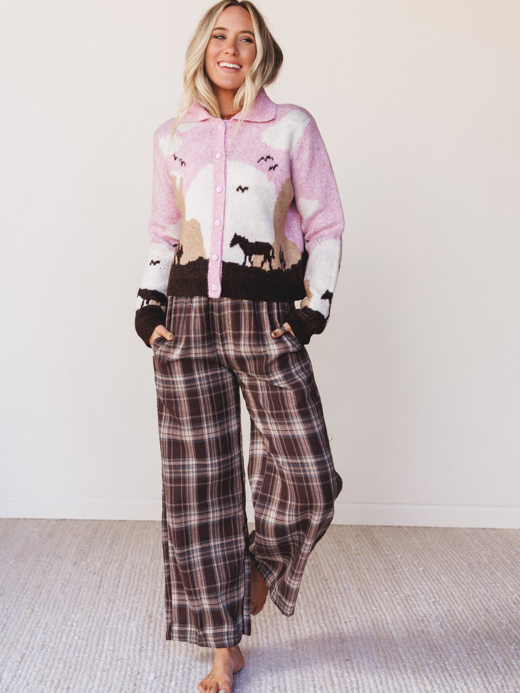 Blush Canyon Cardigan Sweater - Pink