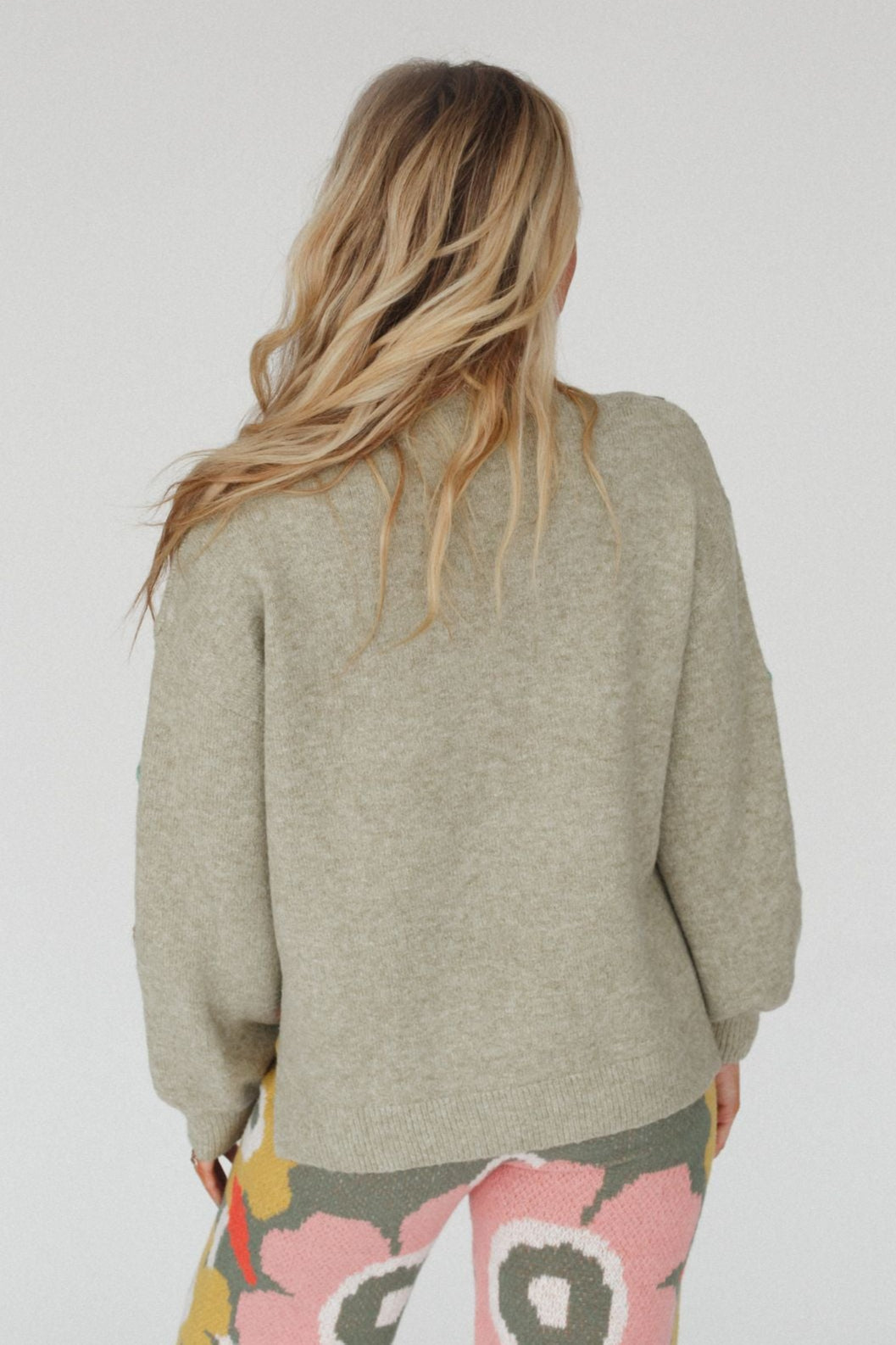 Wild Blossom Embroidered Sweater - Sage