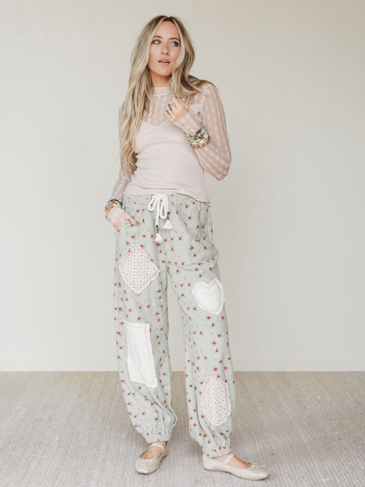Soft Escape Lace Detail Top - Blush