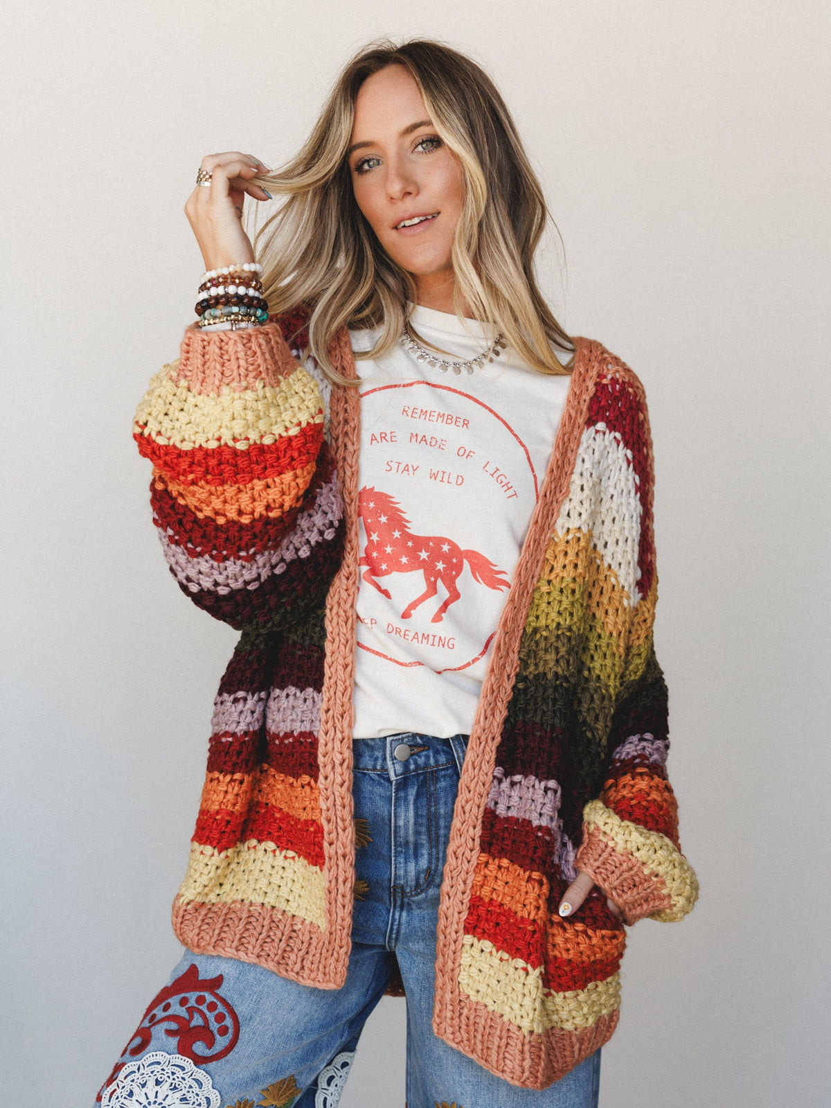 Wrapped up in Color Knit Cardigan - Autumn Leaves
