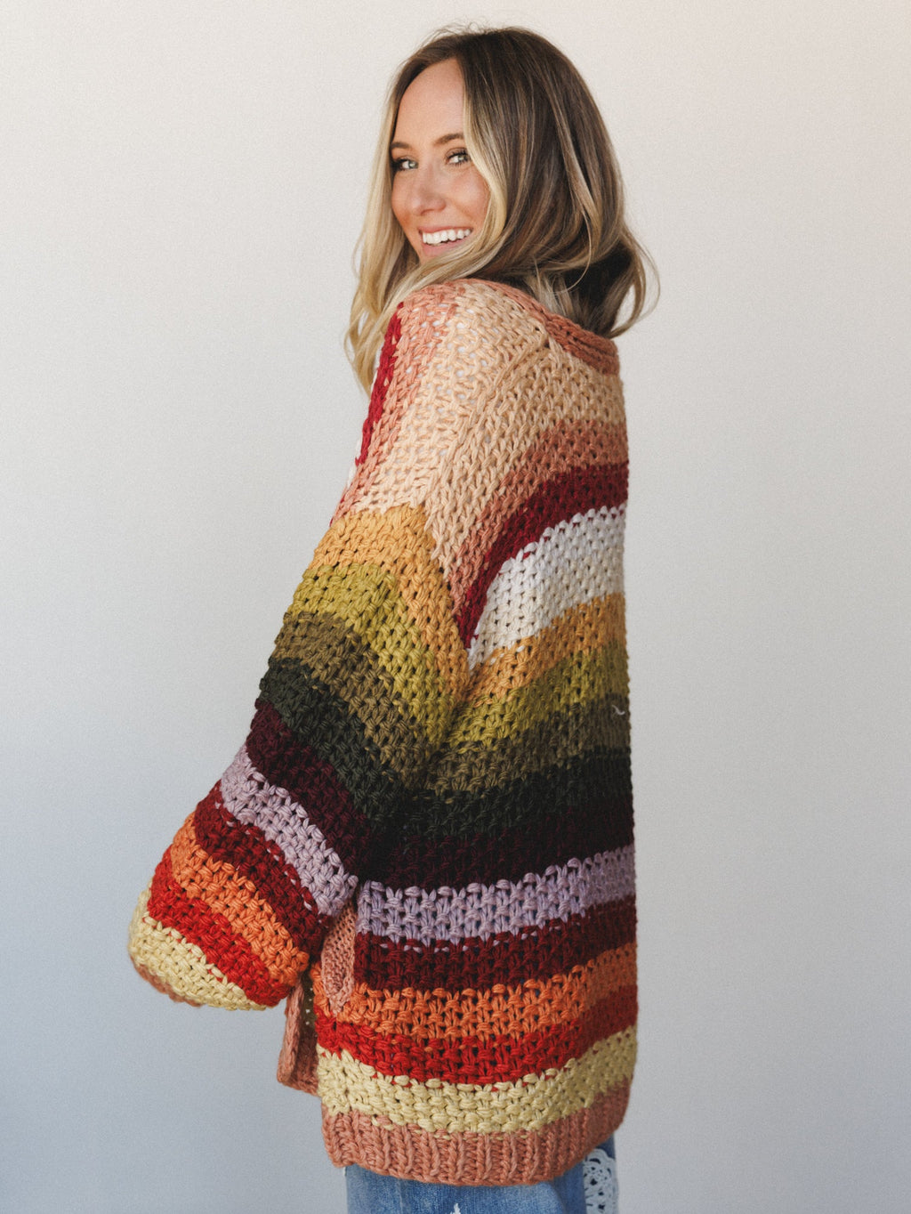 Wrapped up in Color Knit Cardigan - Autumn Leaves