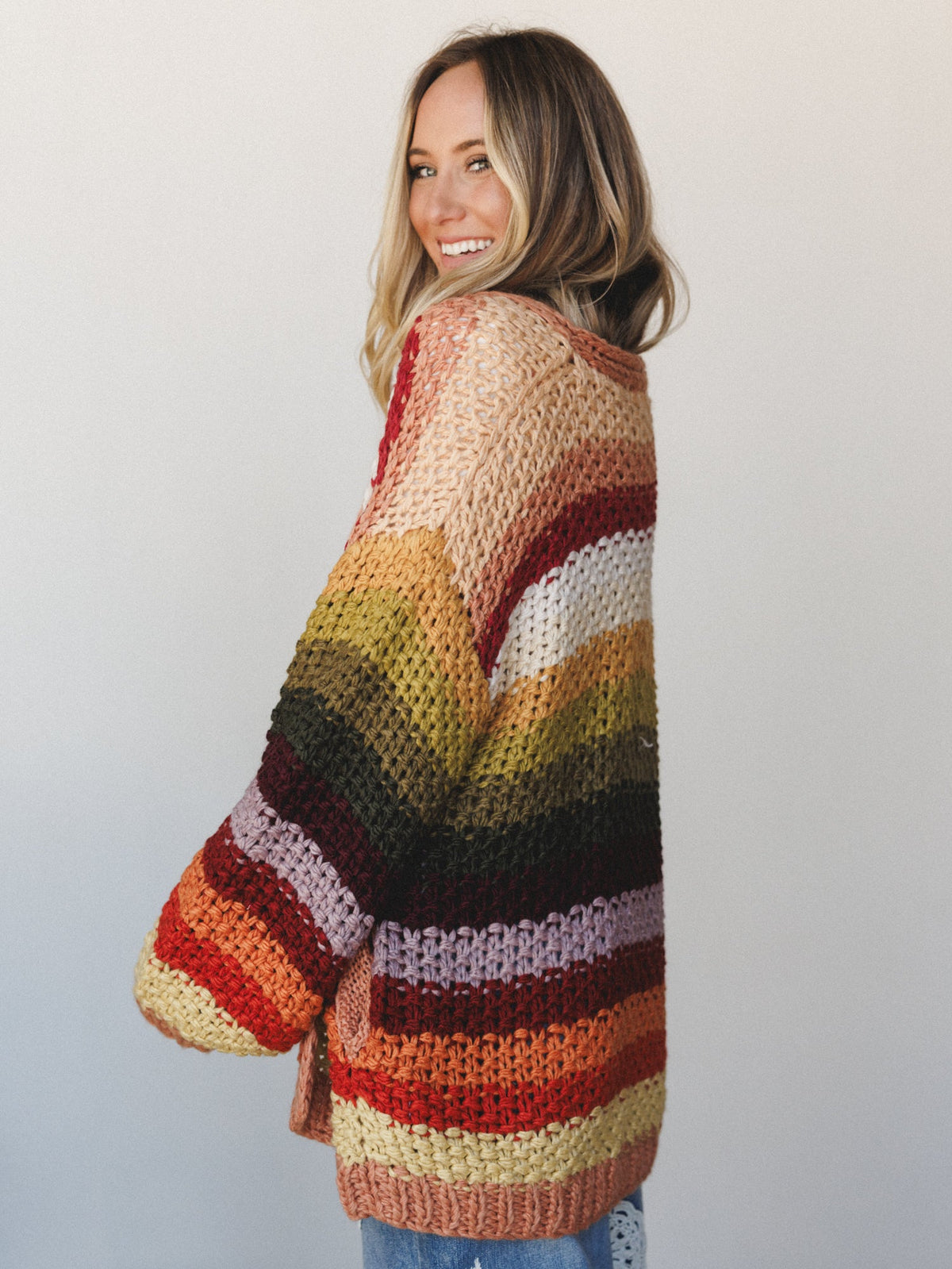 Wrapped up in Color Knit Cardigan - Autumn Leaves