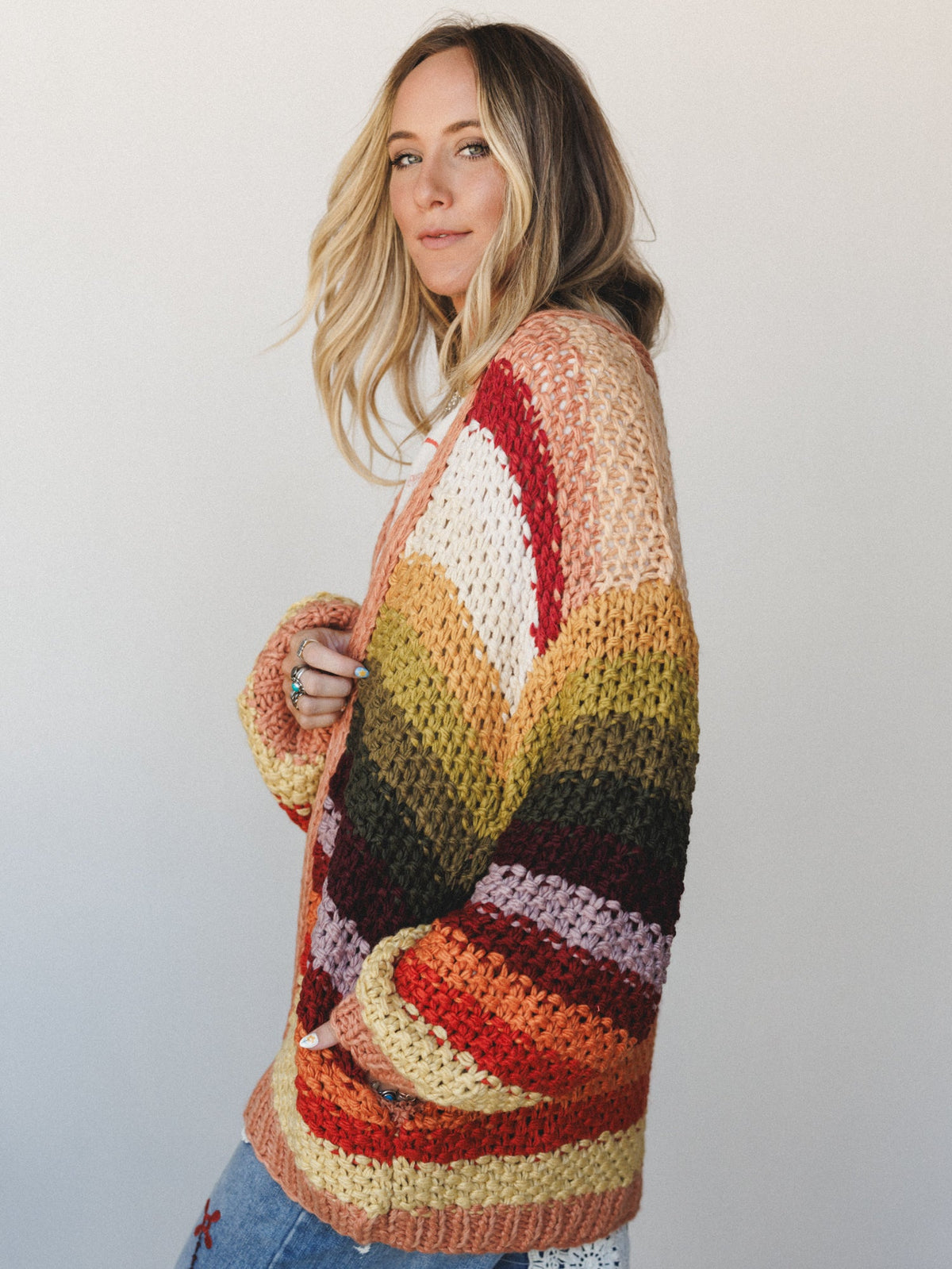 Wrapped up in Color Knit Cardigan - Autumn Leaves