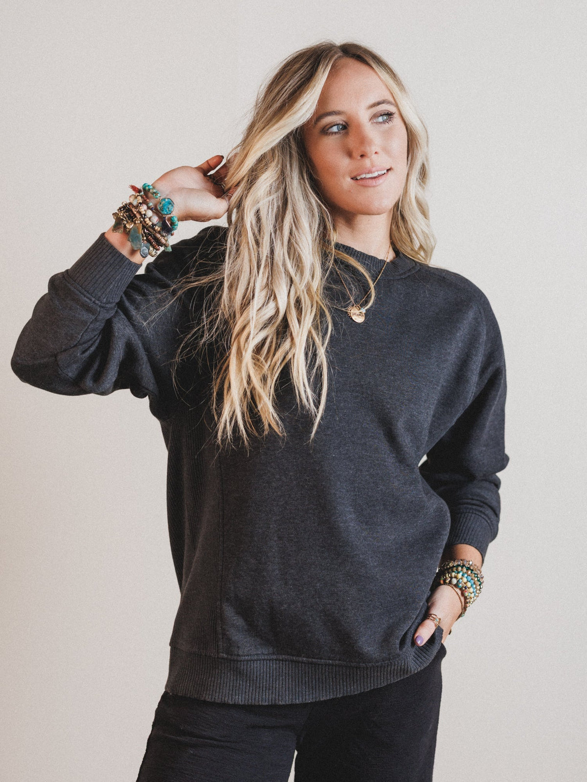 Whispering Pines Sweatshirt  - Black