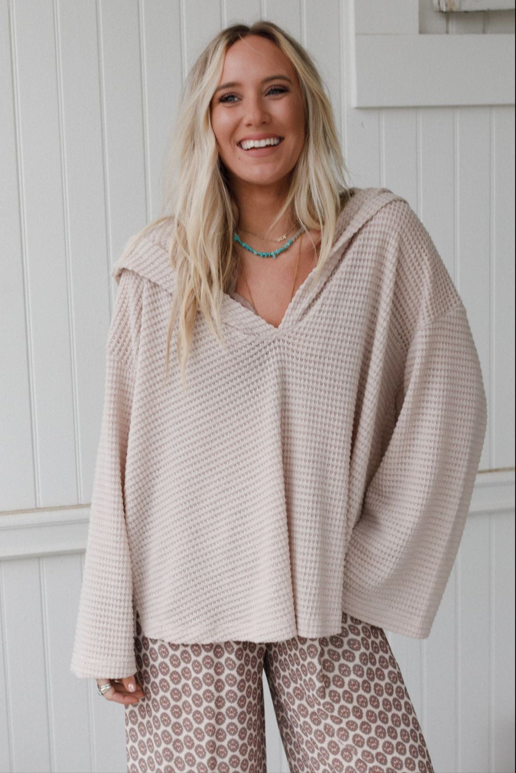 The Nest Serene Textured Top - Oatmeal