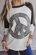 The Nest Peaceful Contrast Top - Navy Ivory
