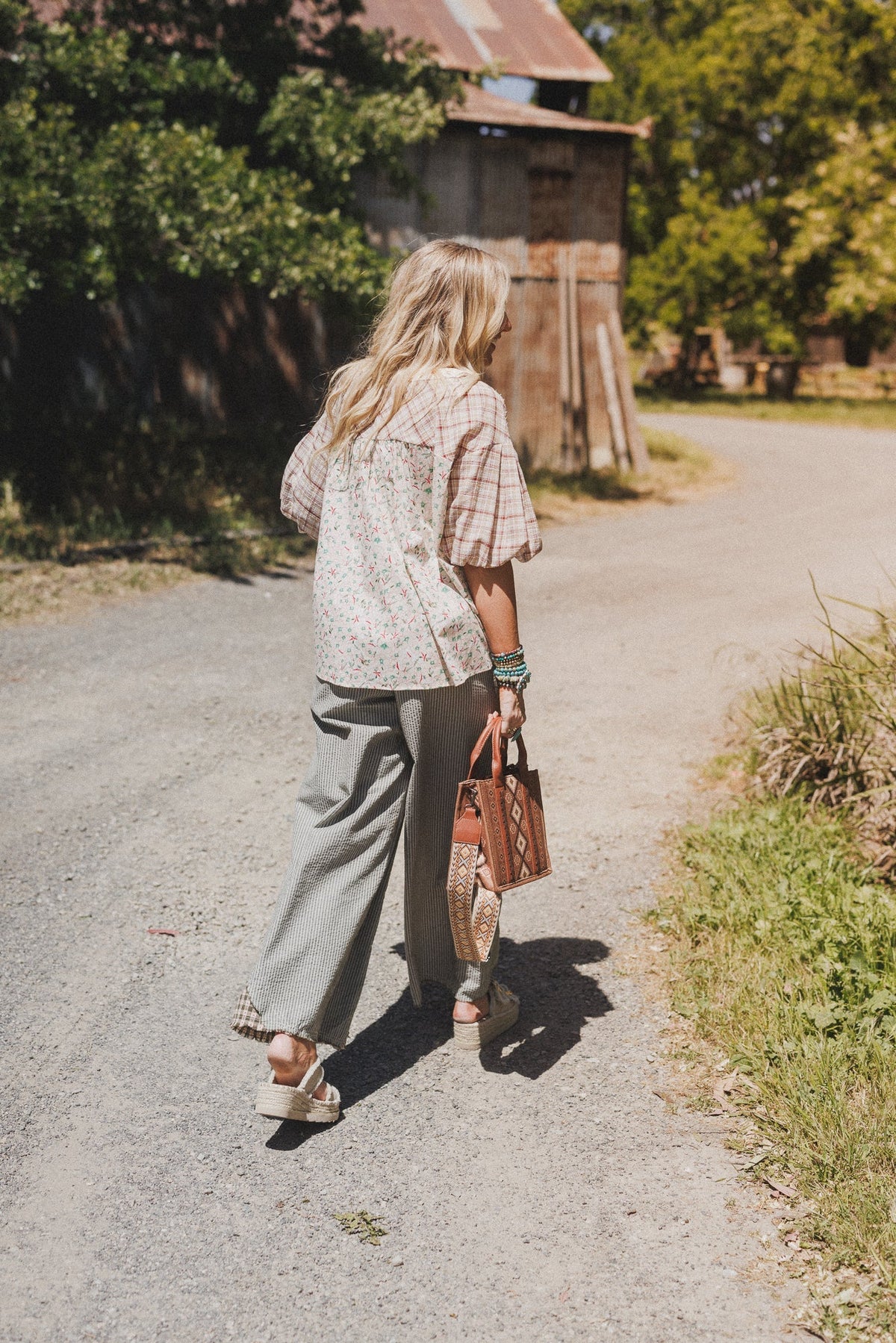 Wild Chamomile Bubble Sleeve Top - Natural