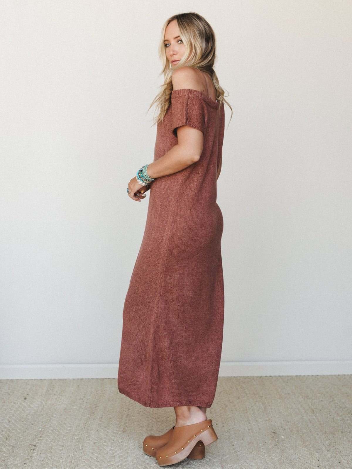 Night Walks Dress - Rust