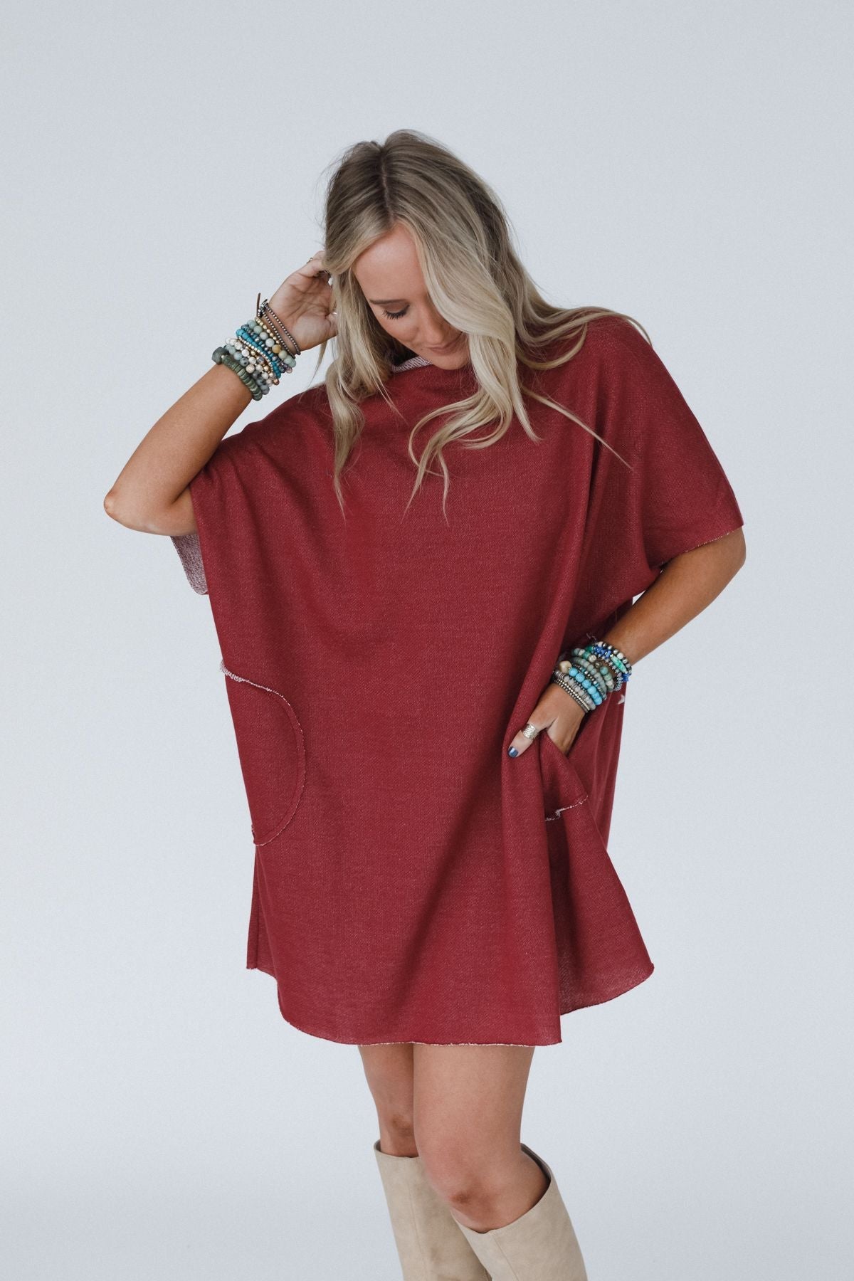 The Nest Laid Back Luxe Dress - Marsala - Pre Order