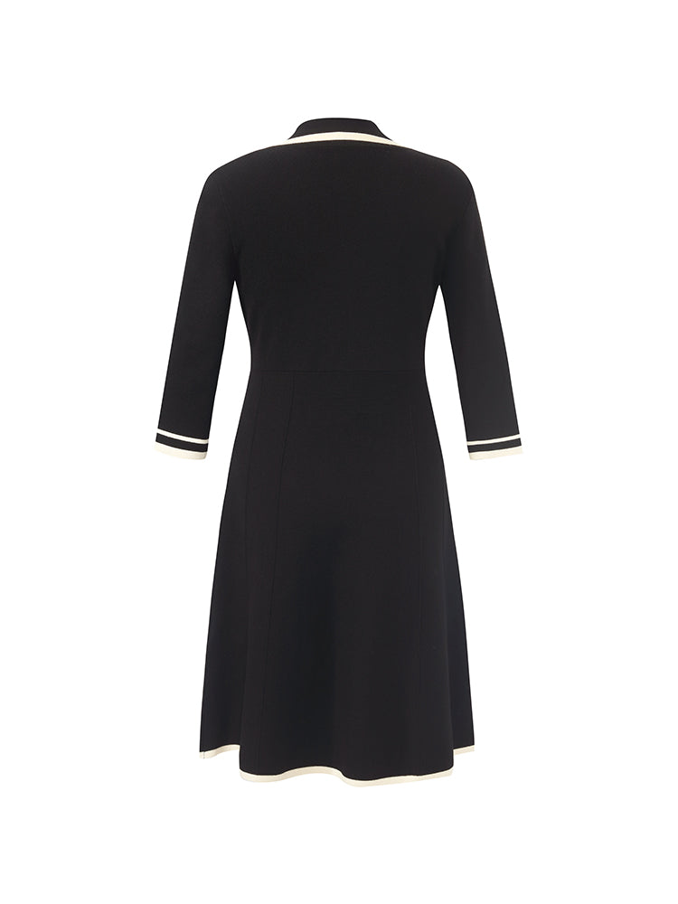 Fitted Double-Breasted V-Neck Mini Dress