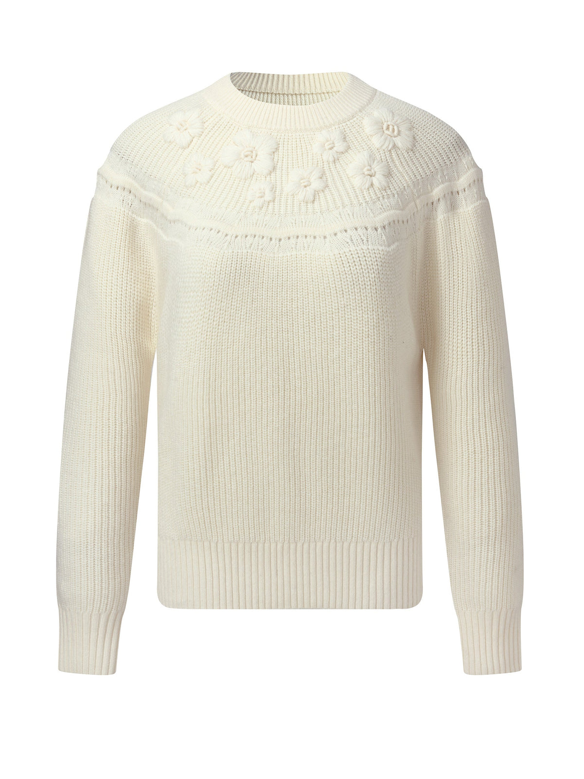 Wool Blend Embroidered Women Sweater