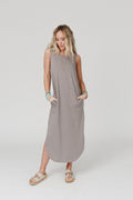 Cassie Sleeveless Pocket Maxi Dress - Coco