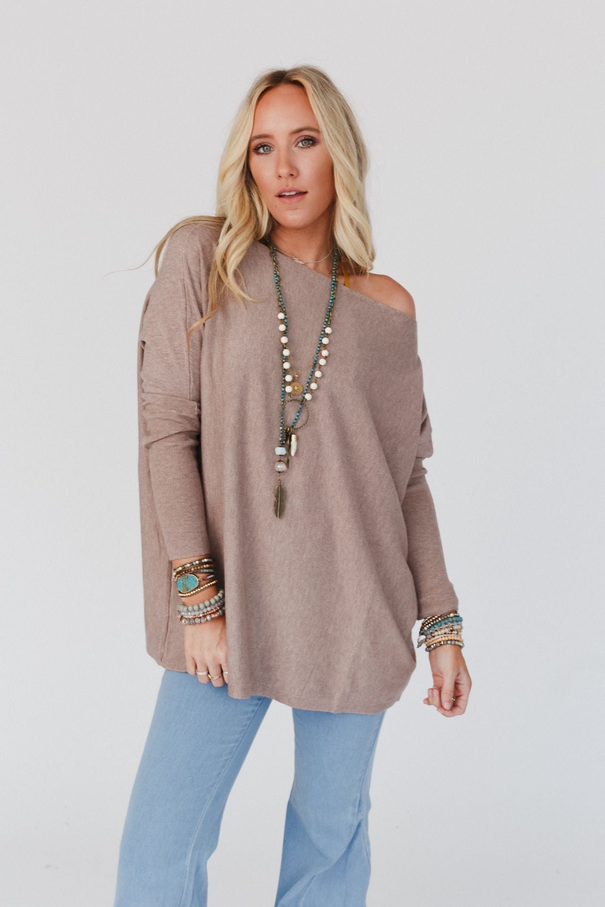 Ready Or Not Dolman Top - Latte
