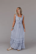 Santa Maria Tiered Lace Maxi Dress - Washed Gray - Pre Order